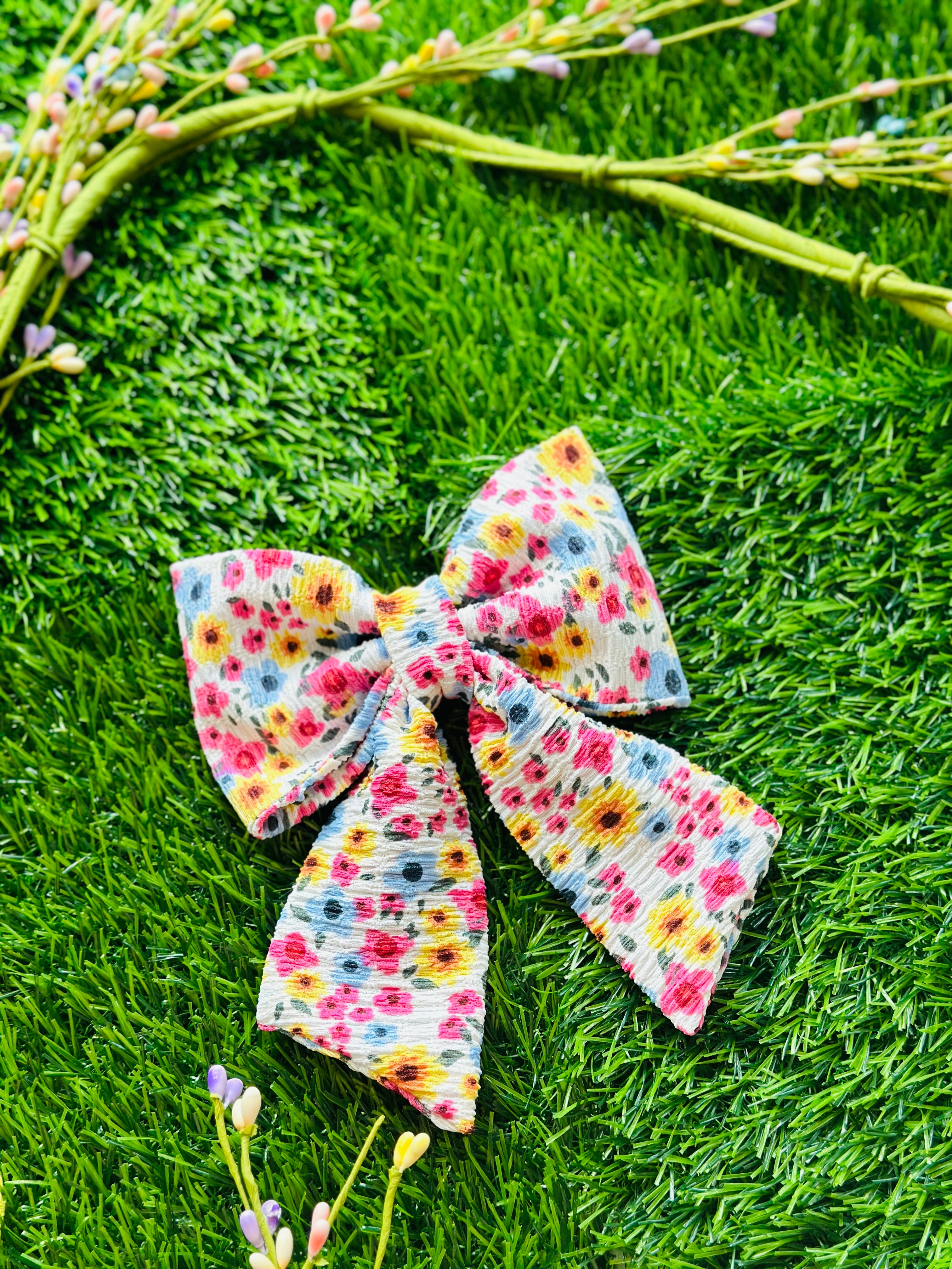 Spring floral sailor bow for dogs
