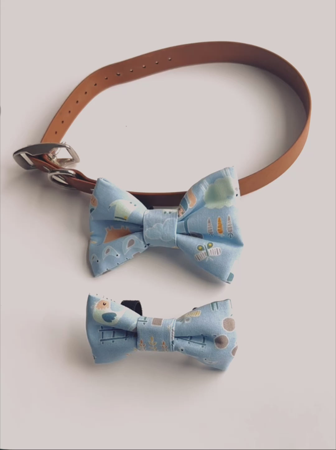Mystery dog bowtie with velcro to attach to collar