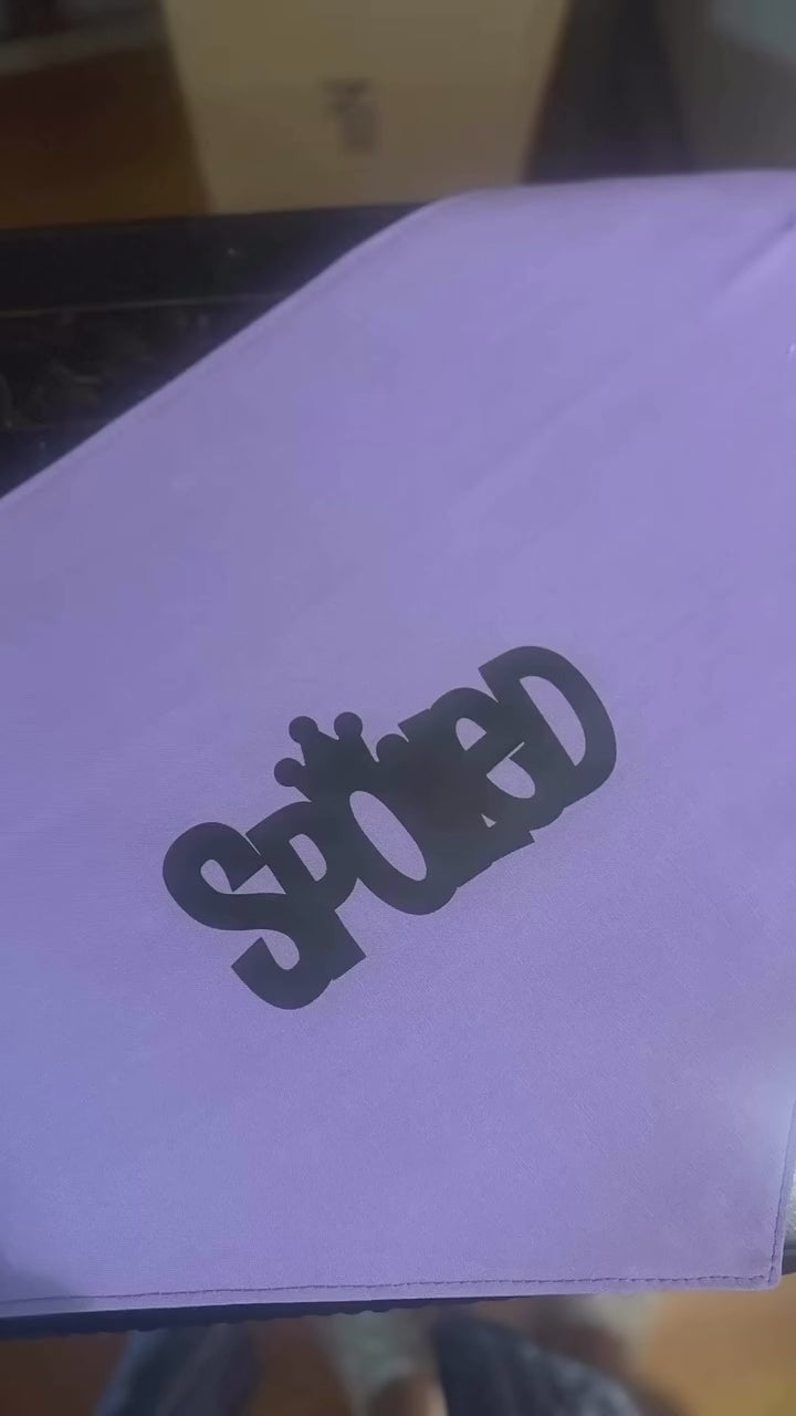 Lilac Spoiled dog bandana with snaps
