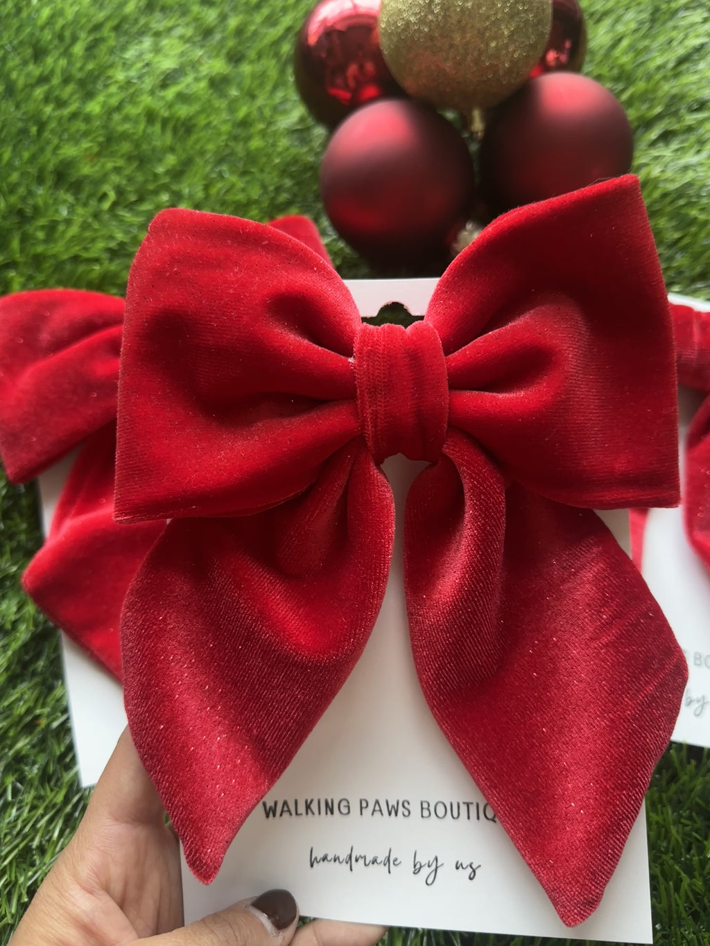 red velvet sailor bow , attachable dark red sailor bow for dog