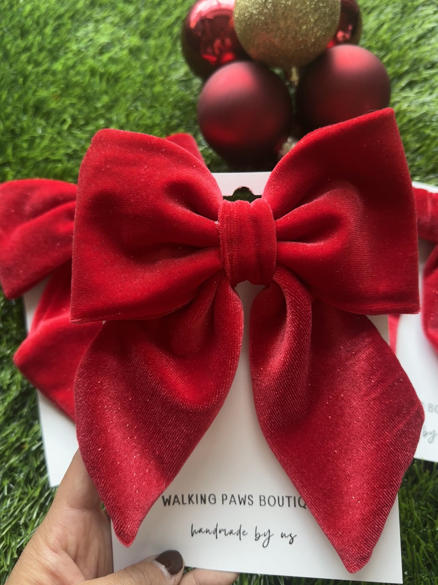 red velvet sailor bow , attachable dark red sailor bow for dog