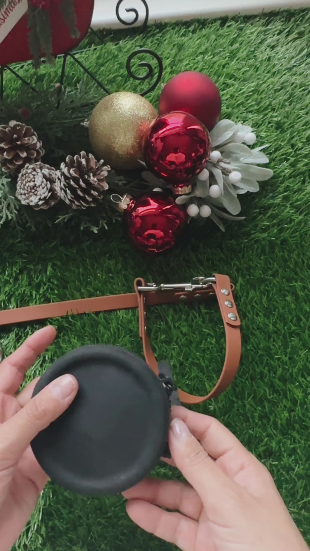 Small silicone waterproof dog treat bag holder with wrist strap, portable pouch to hook in leash or purse, small wristlet pouch, dog trainin