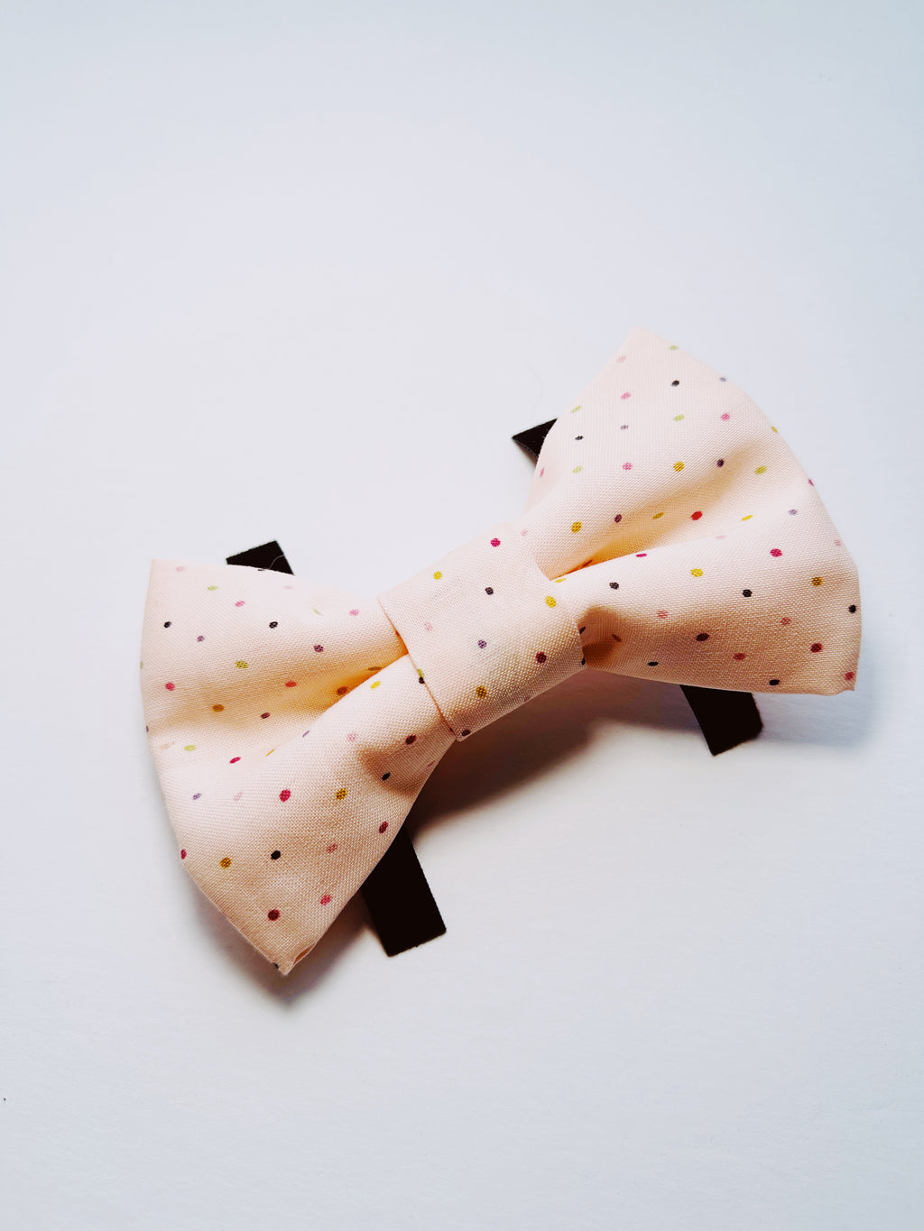 girl birthday pet bowtie, soft pink confetti celebration bowtie attachable,