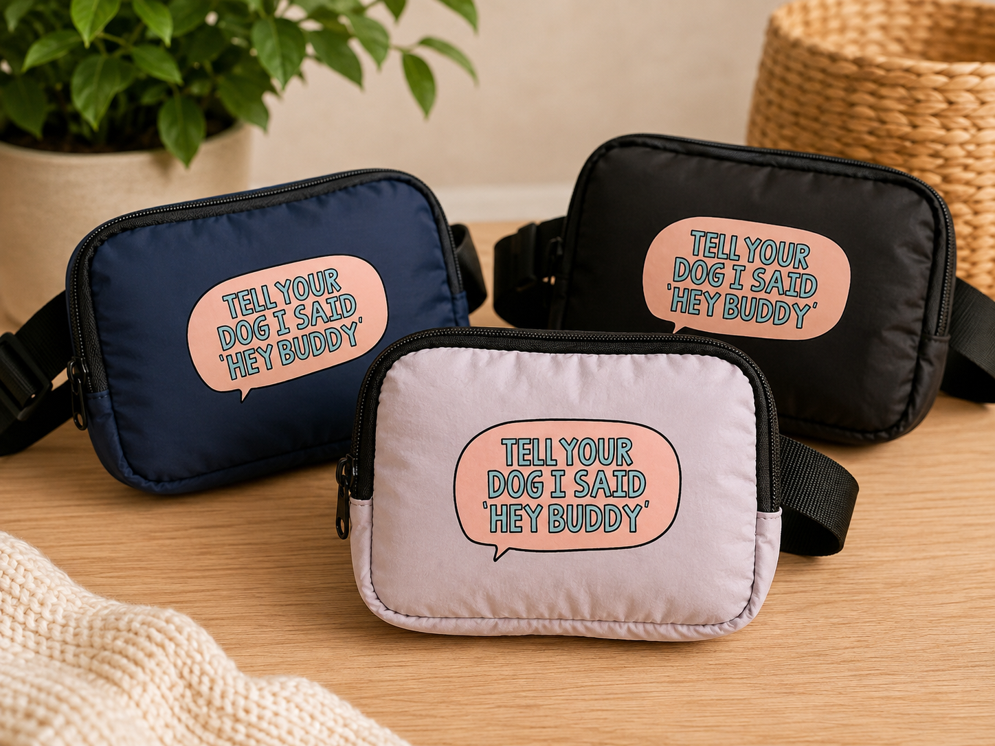 dog mom Hands-Free Dog Walking Fanny Pack, Everyday Crossbody Bag, Lightweight Nylon, Water Repellent, Travel Essentials