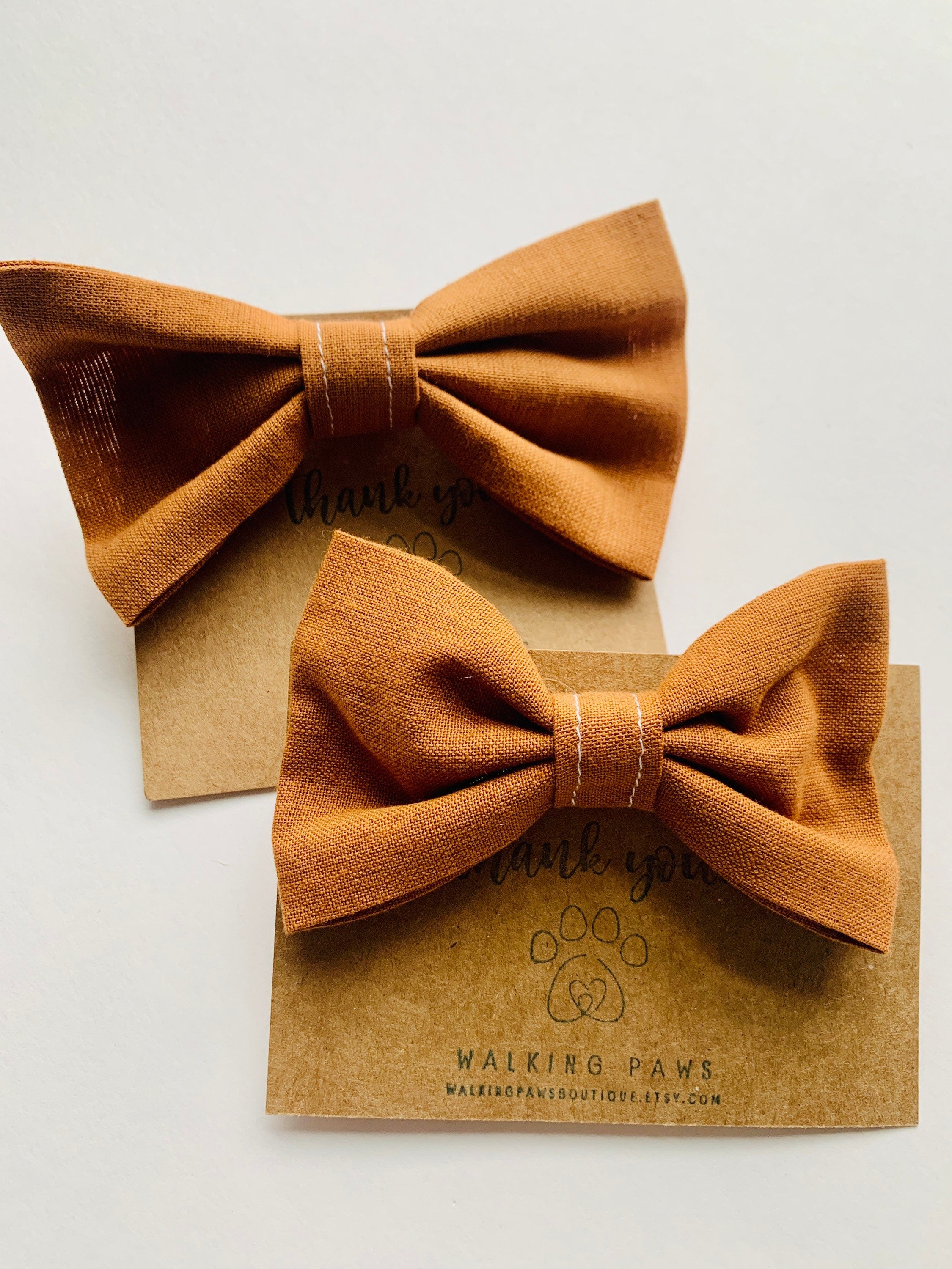 Oversized soft brown bowtie for dog, slide in collar bow ties, boho fall autumn color accessories, fits most size collars,