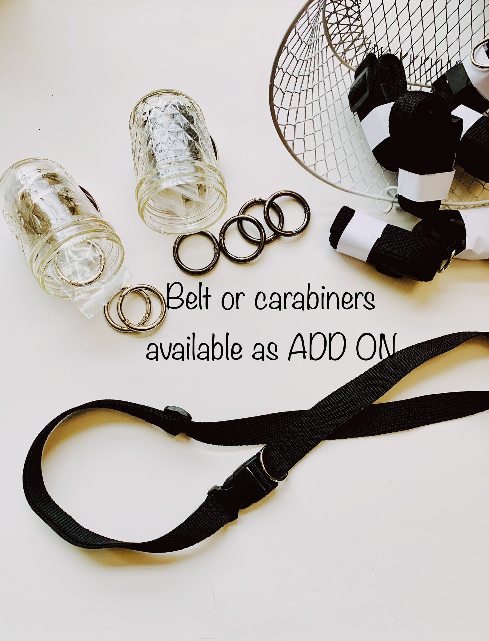 Add on belt with d ring or round carabiner 