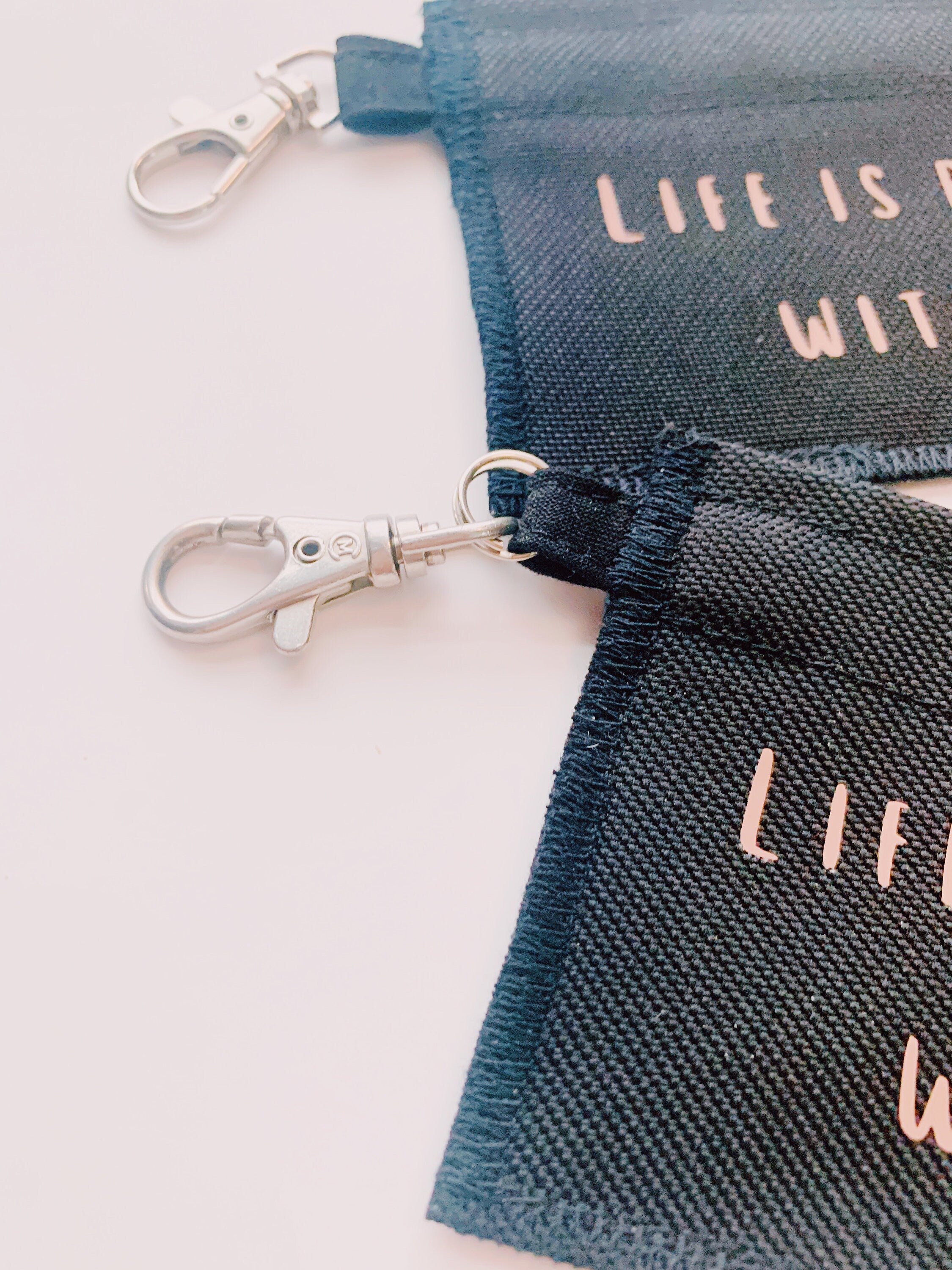 waterproof mini dog treat pouch for walks, small treat holder with custom name, life is better with a dog, gift lover