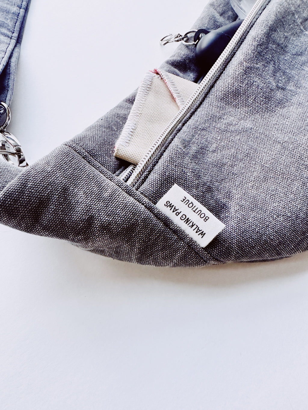 distress black fanny pack with poo holder for dog lovers. Adjustable belt pack for dog walking, trending dog mom gift, oversized bum purse,