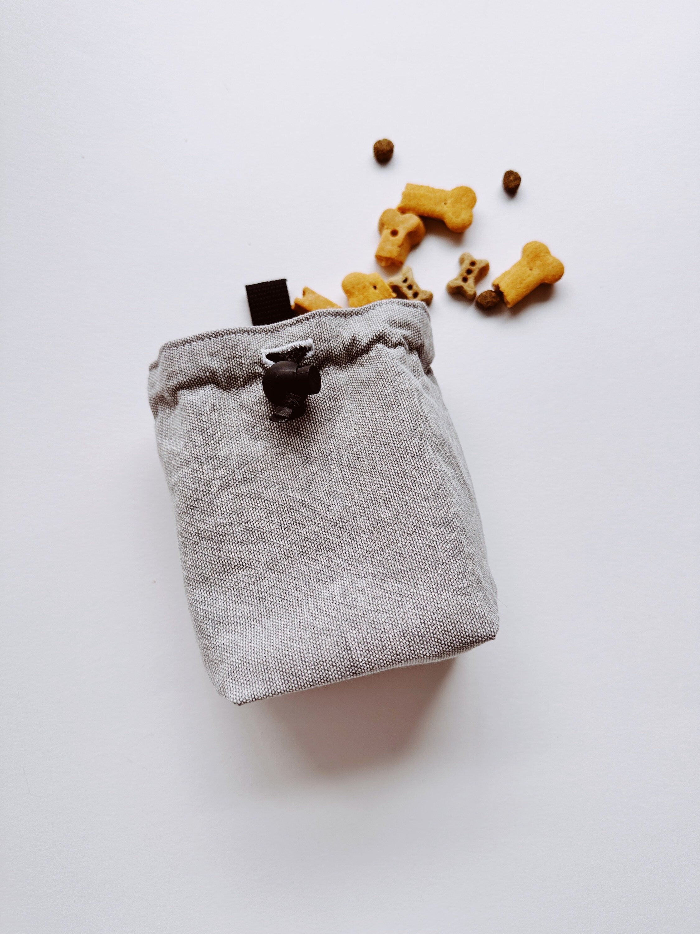 Soft grey canvas treat bag 