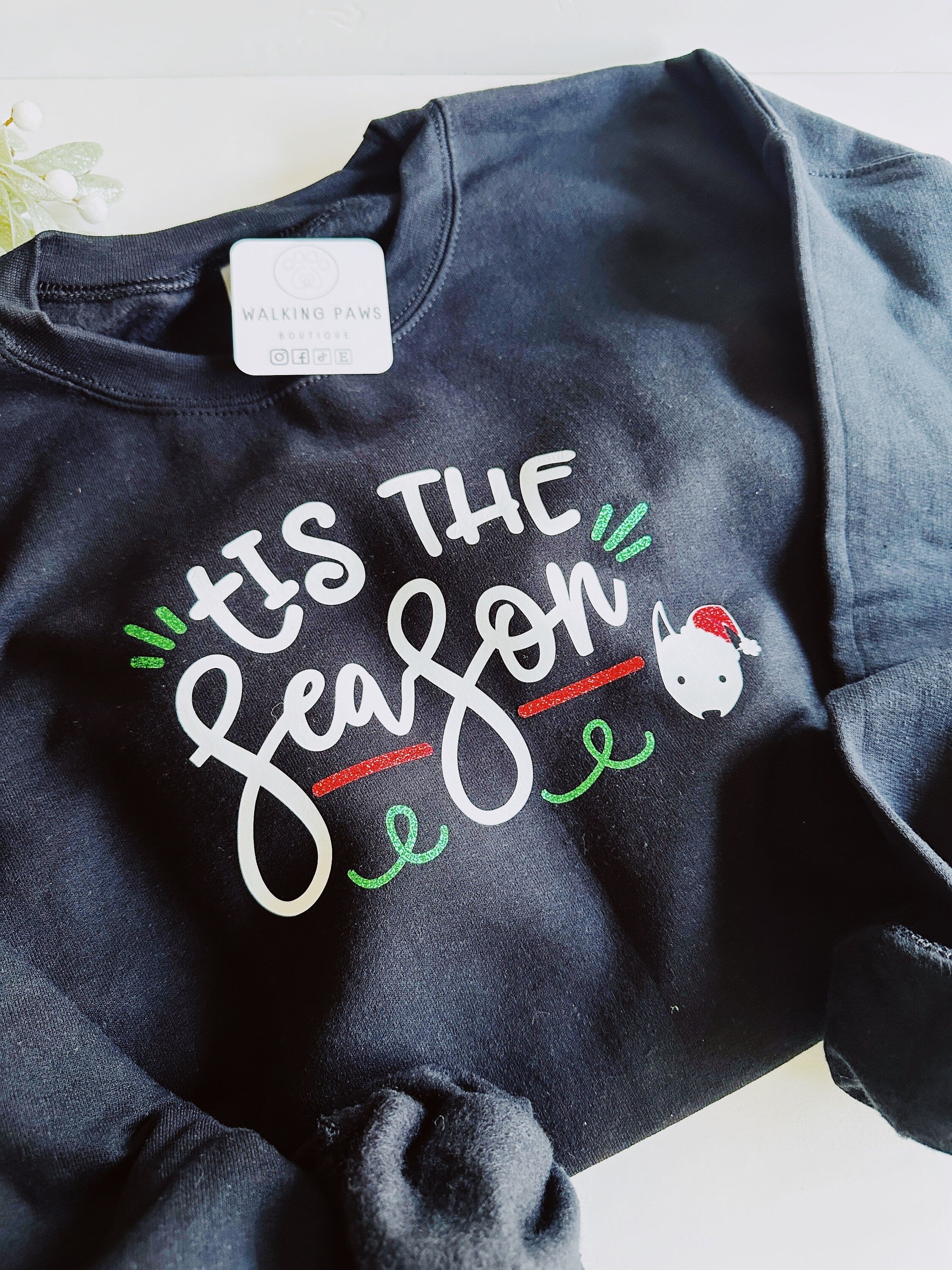 Tis the season dog lover sweatshirt, winter trending dog lover crew sweater, dog oversized cotton crew