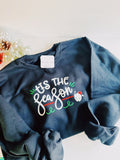 Tis the season dog lover sweatshirt, winter trending dog lover crew sweater, dog oversized cotton crew