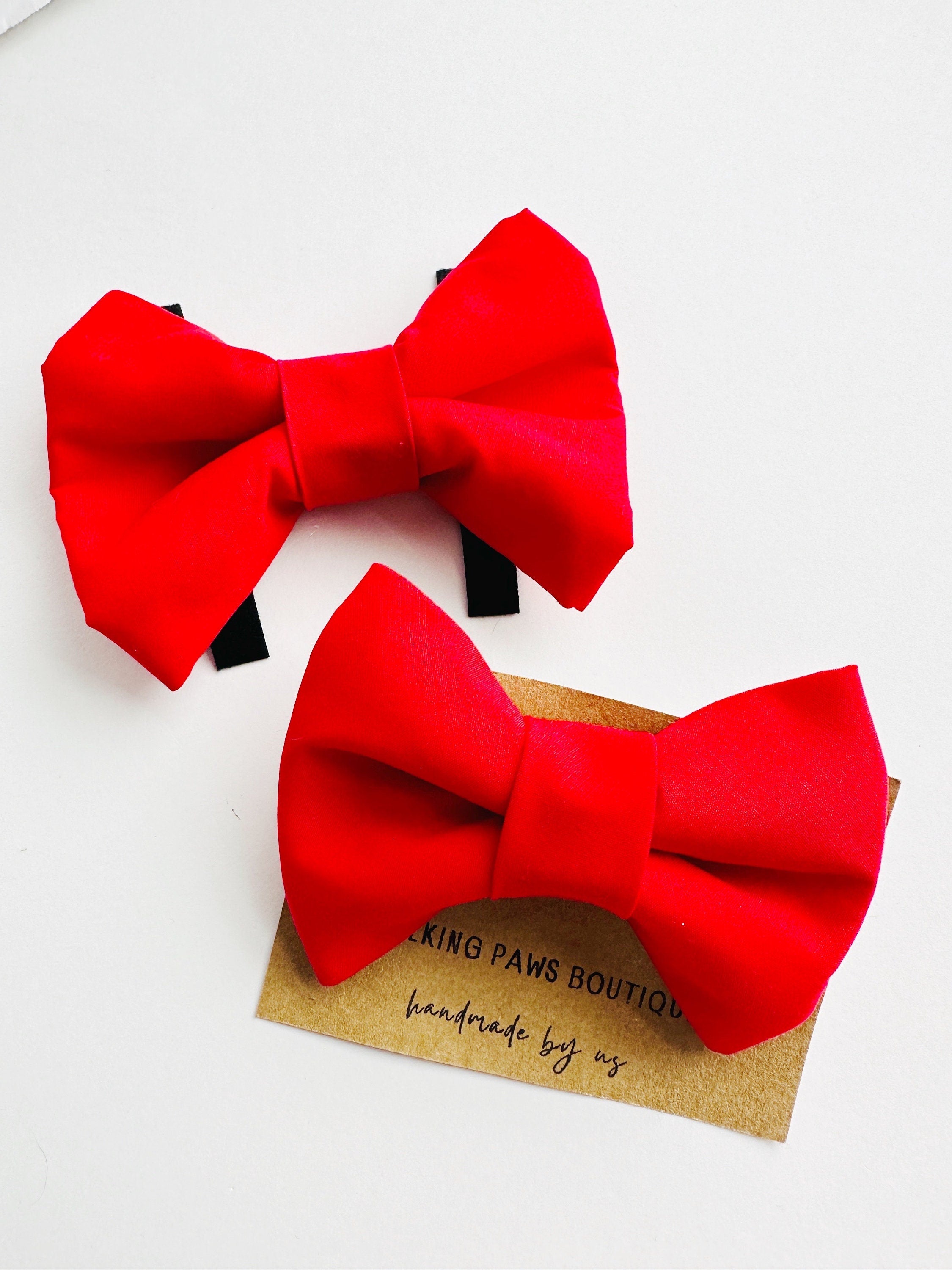 Oversized red bow tie for dog, new dog accessories bright red firm bow tie,  over collar red puppy bow ties, large bowtie, gift for new owner